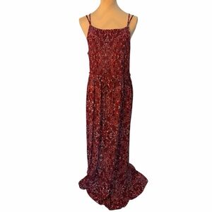 Knox Rose Burgundy Floral Maxi Dress | Spaghetti Strap | Boho | L